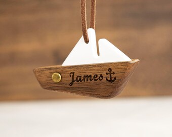 Personalized sailboat ornaments, custom aromatherapy pendants, modern home decor Gift