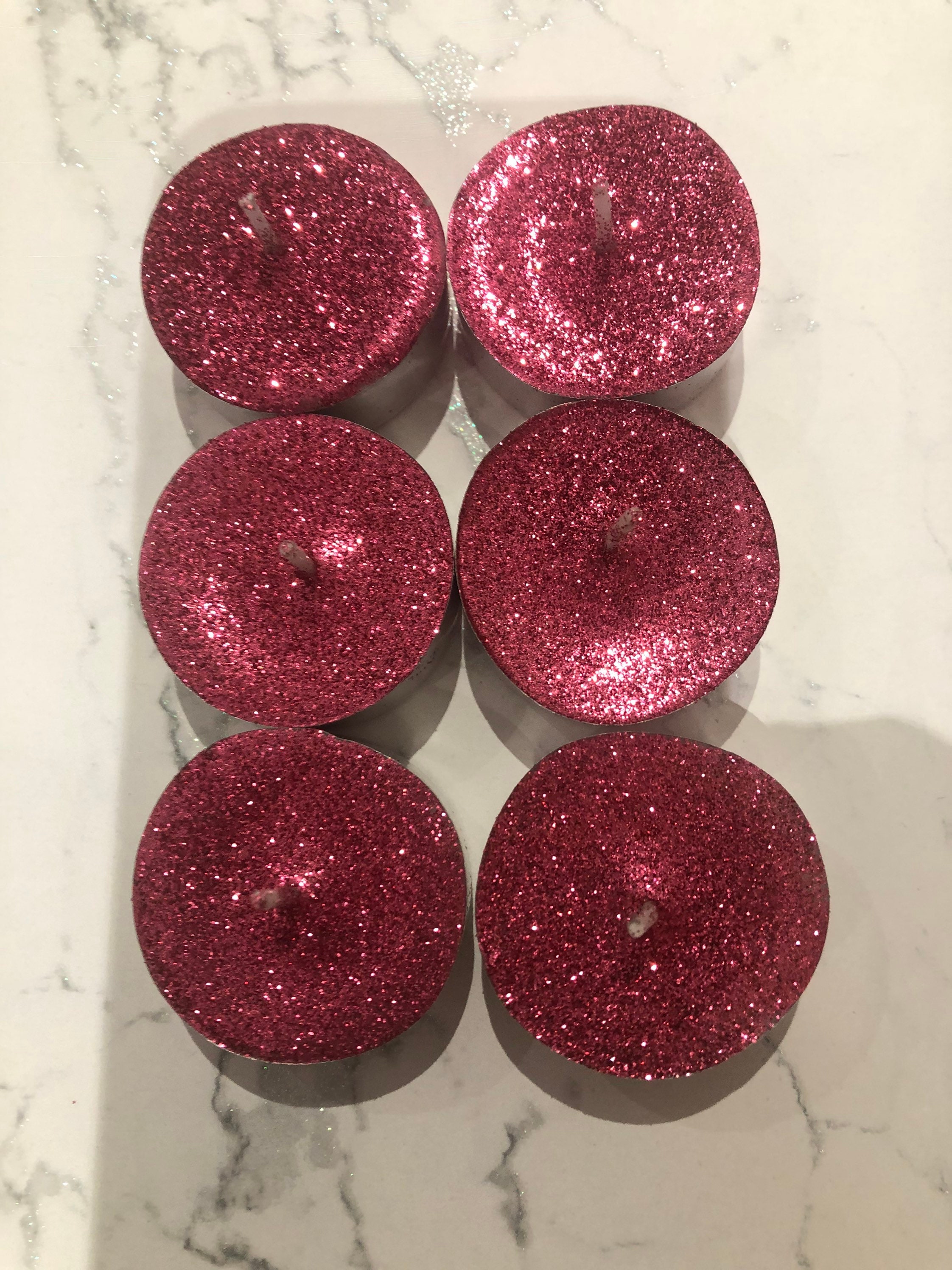 Glitter Tealights Fushia Pink Tea Lights Candle Melt Etsy Nederland