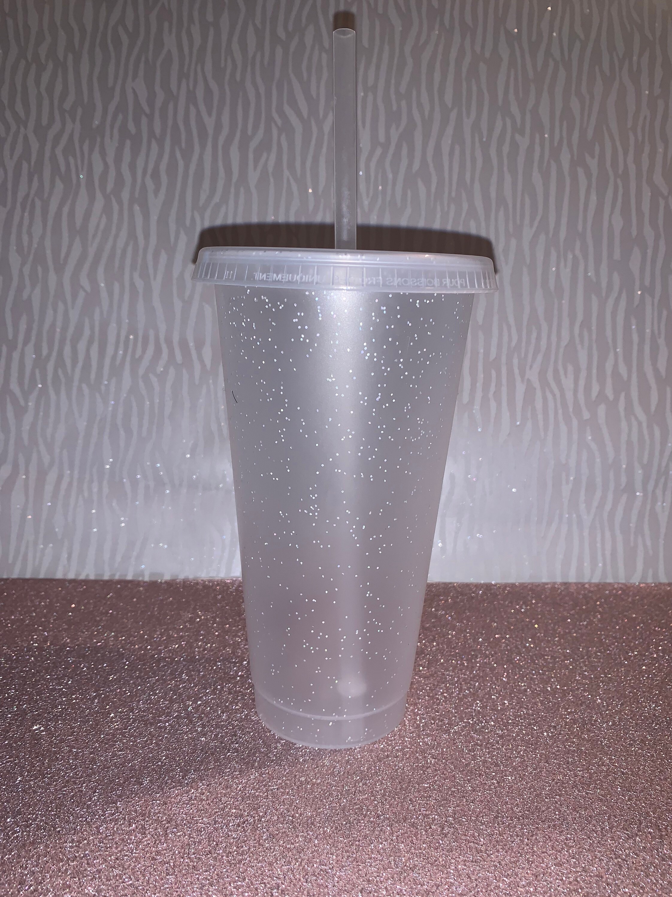 Personalised White Glitter Tumbler With Straw Etsy UK