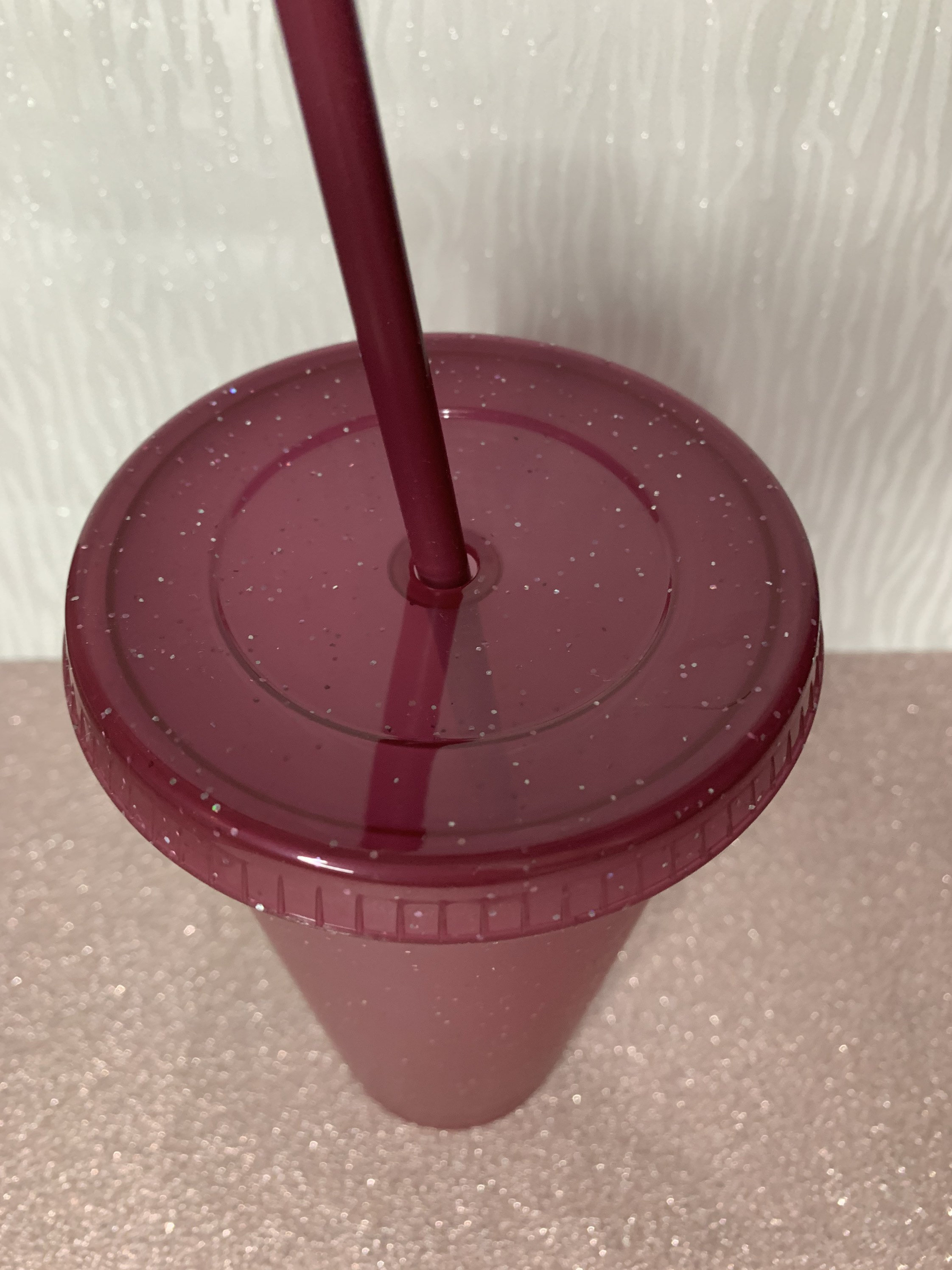 Personalised Plum Purple Glitter Tumbler with Straw Etsy
