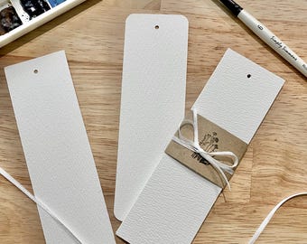 Blank Watercolor Paper Bookmark Set – 140lb Square Edge