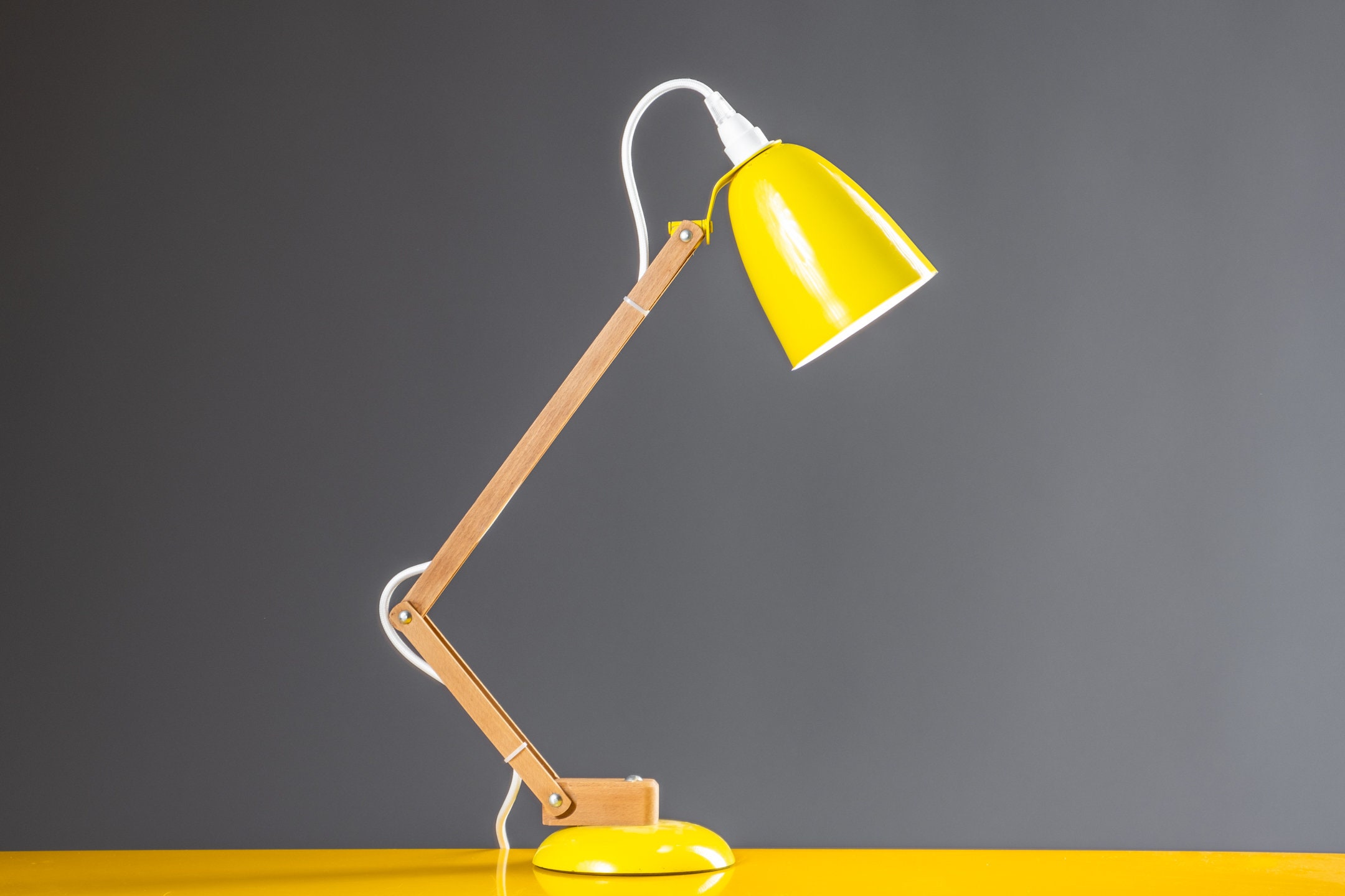 lampe de bureau terence conran "mac-lamp' - lampe du milieu siècle/jaune et blanc