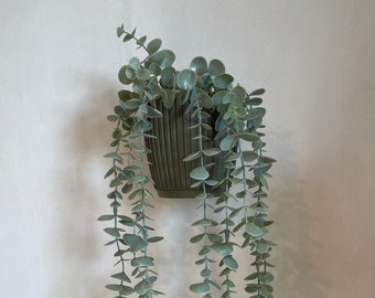 Wallplanter, Wall-Mounted Flower Pot in Olive Green with Drip Tray, 13cm, Stylish and Easy to Install