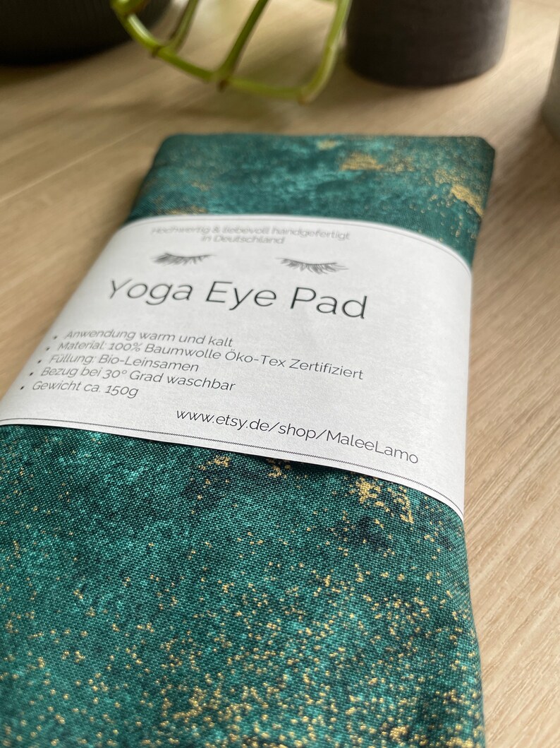 Yoga Eye Pad, Eye Pillow, Augenkissen, Migräne, Geschenk Yogis, Wellness, Wärmekissen, Kältekissen Selbstpflege, Kopfschmerzen, Leinsamen-1 Bild 3