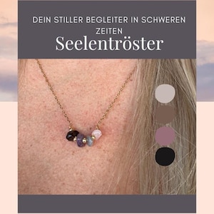 Trösthalsband; helande stenar för sorg och tröst; gåva för svåra tider; sorggåva; sorgföljeslagare, sorghalsband