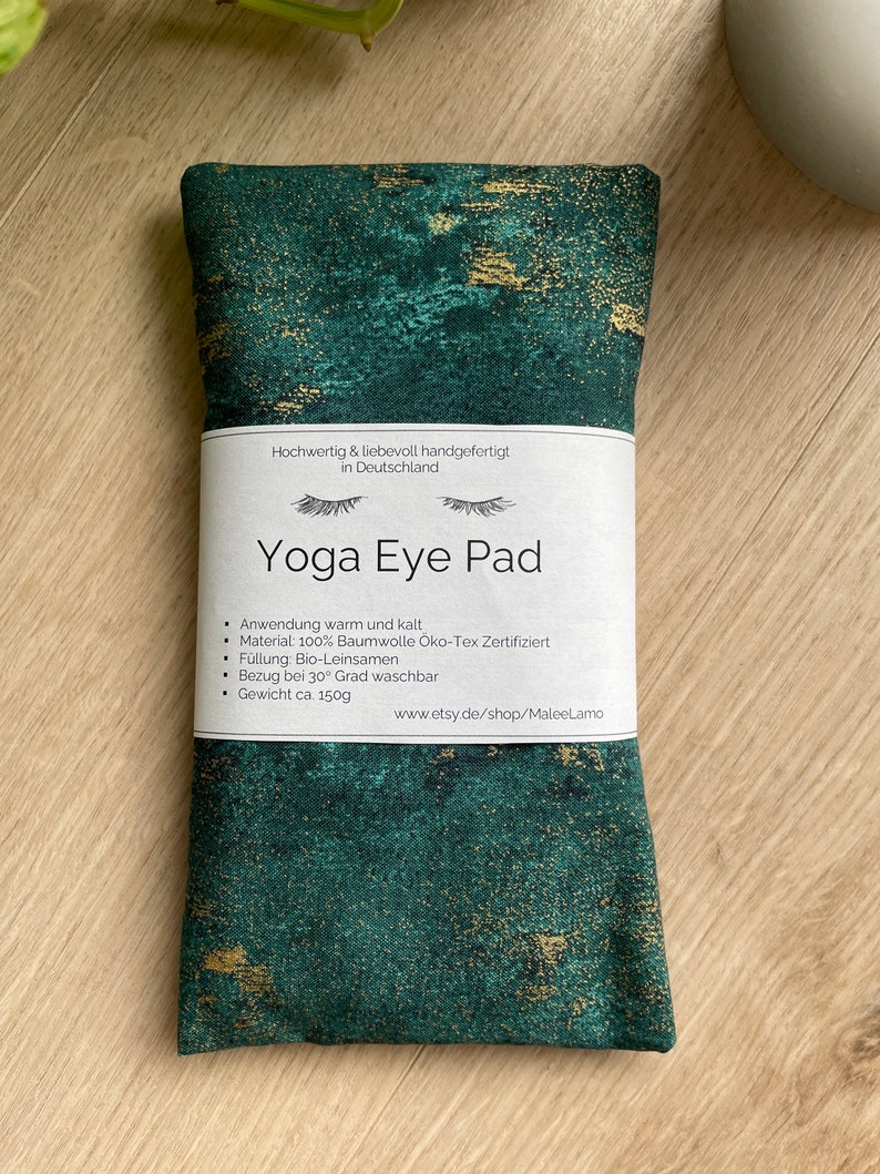 Yoga Eye Pad, Eye Pillow, Augenkissen, Migräne, Geschenk Yogis, Wellness, Wärmekissen, Kältekissen Selbstpflege, Kopfschmerzen, Leinsamen-1 Bild 4