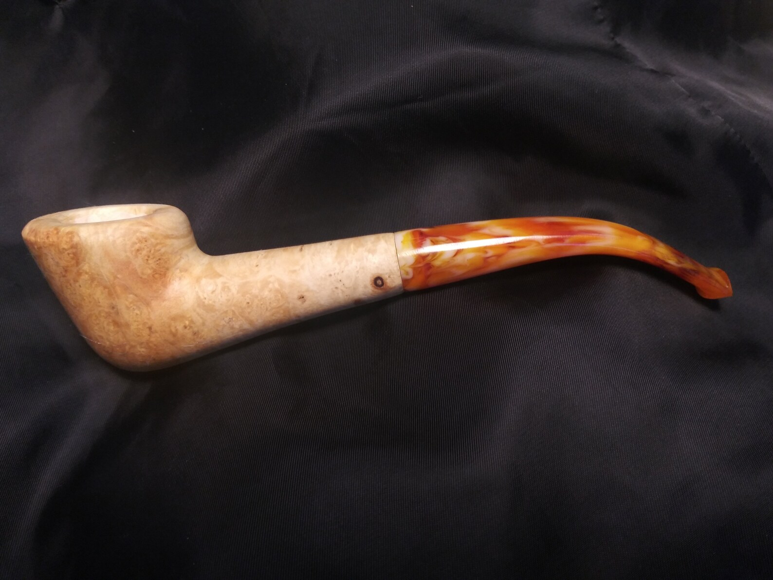 Maple Burl Tobacco Pipe Amber Acrylic StemHandmade Wooden Etsy