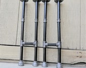Steel black iron legs, Industrial pipe decor table legs, Flanges and pipes for custom vintage tables and furniture decorations, Table legs