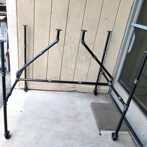 Super stable and strong table legs with wheels 2&quot;,crossbar and stabilizers, Table legs, Dinning table legs, Industrial leg, Pipe table legs.