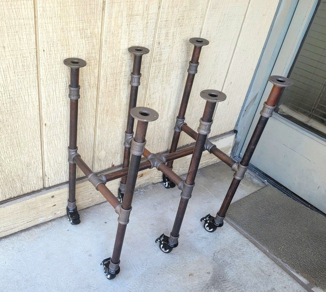 Vintage Table Legs W/wheels and W/2 Support Legs 35 Etsy