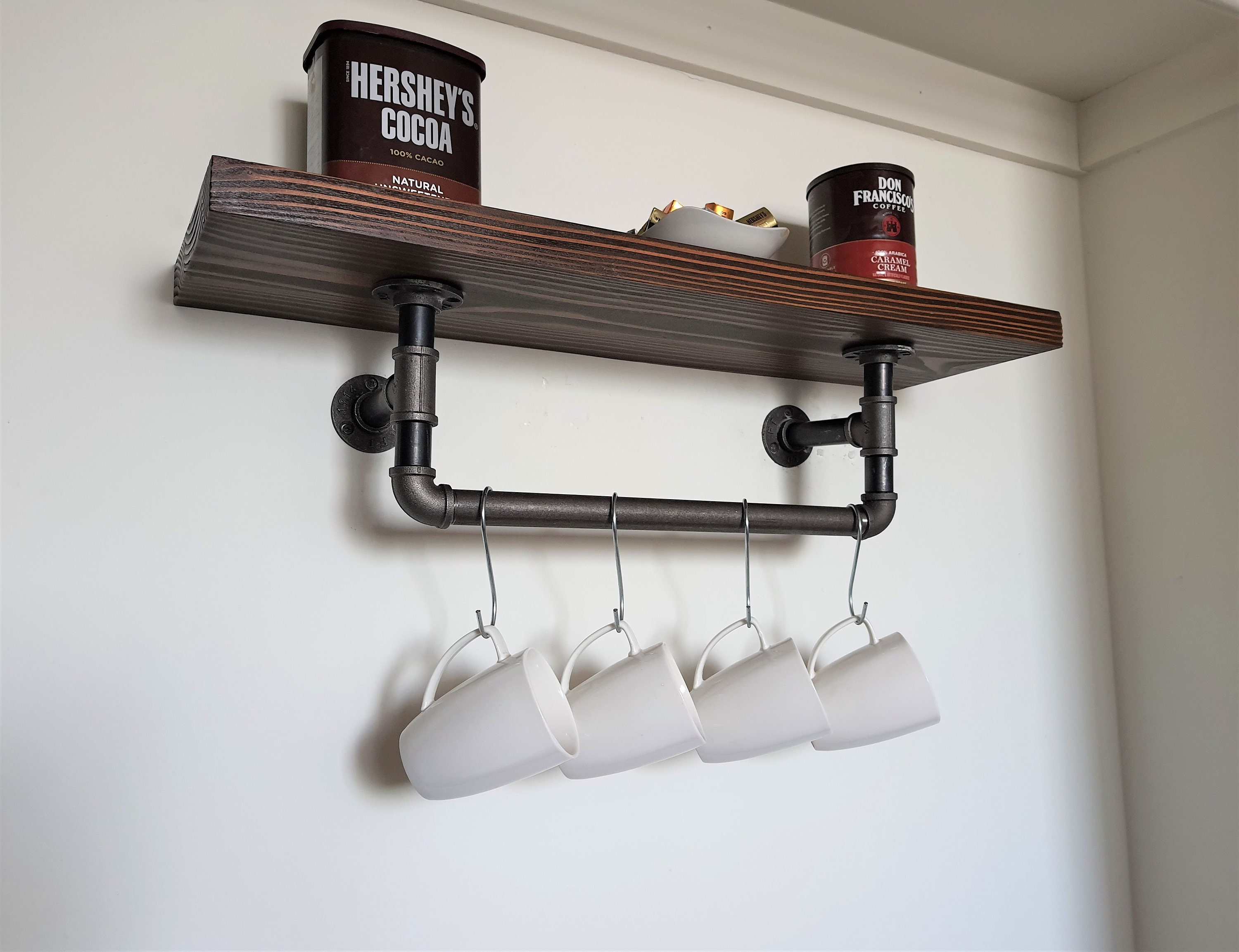 Estante de la taza del café soporte de la estantería | Etsy