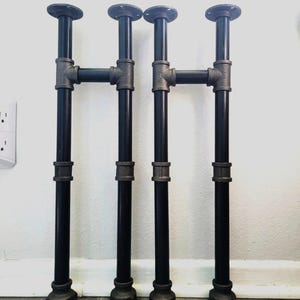 Rustic Iron Pipe Table Legs, Industrial Bar Table, Black Metal
