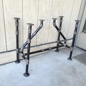 Super stable and strong table legs, Table legs, Dinning table legs, Pipe legs w/Crossbar, Industrial  legs, Metal table legs with Crossbar.