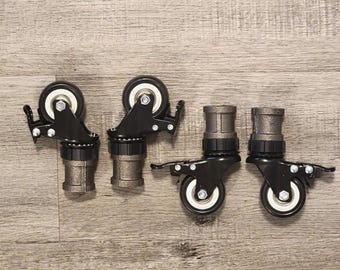 Set of 4 Heavy Duty Industrial Wheels: 2" with Swivel Locking Brakes