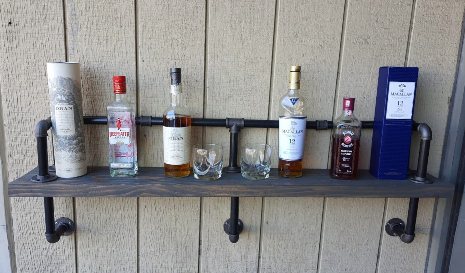 Custom Made Drinks Bar Industrial Black Pipe Drink Bar with 3 Etsy