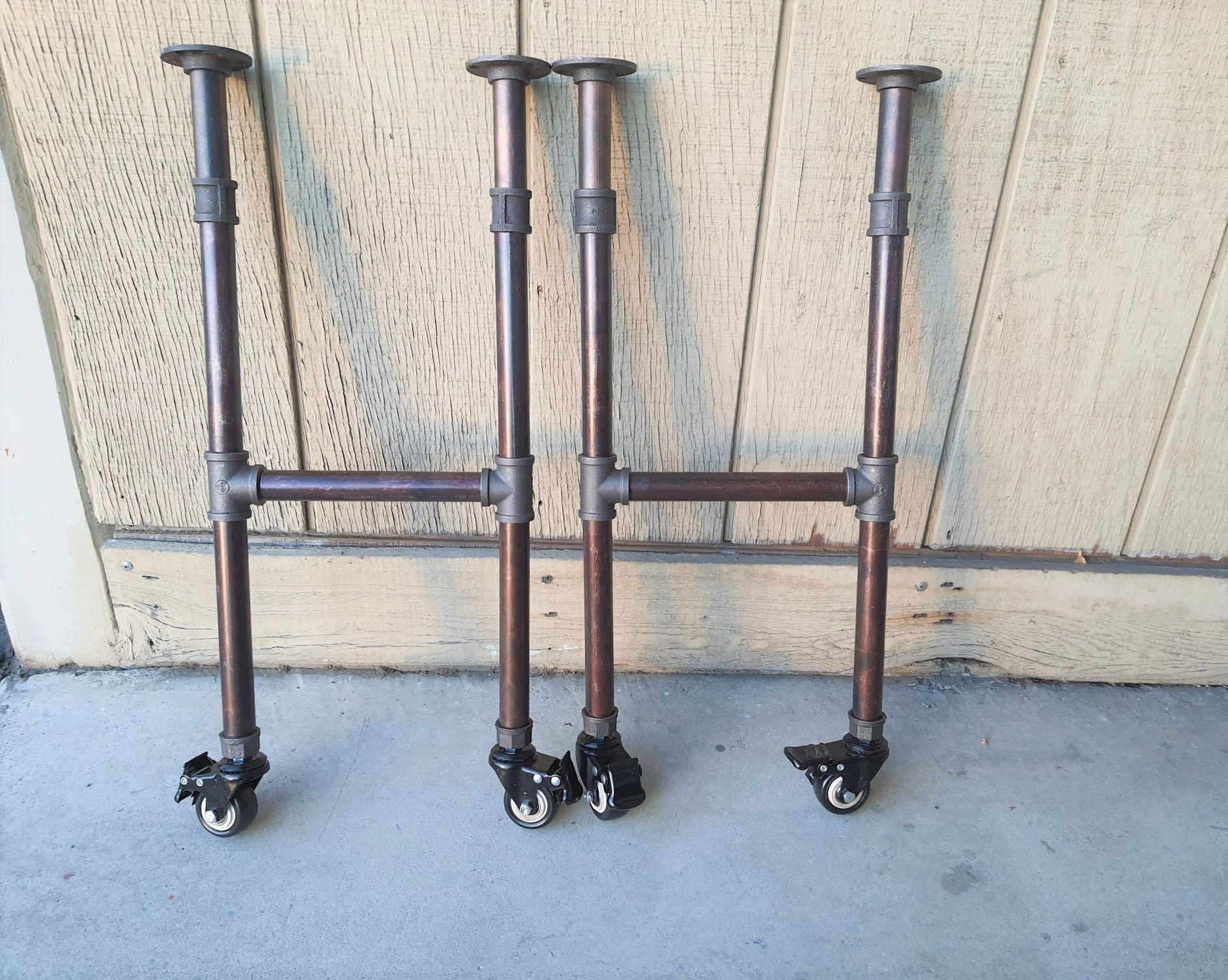 Vintage Table Legs With Wheels and 4 Brakesvintage Dinning Etsy