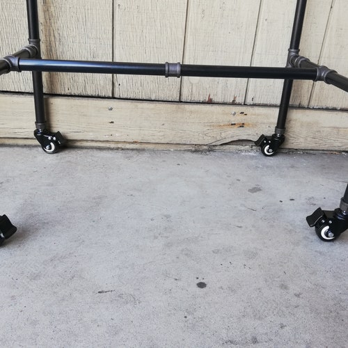 Table Legs W/ Wheels and 4 Brakes Pipe Table Legs With Etsy