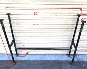 Rustic Farmhouse Table Legs: Black Iron Pipe, DIY Style 28"x50"x20 inches