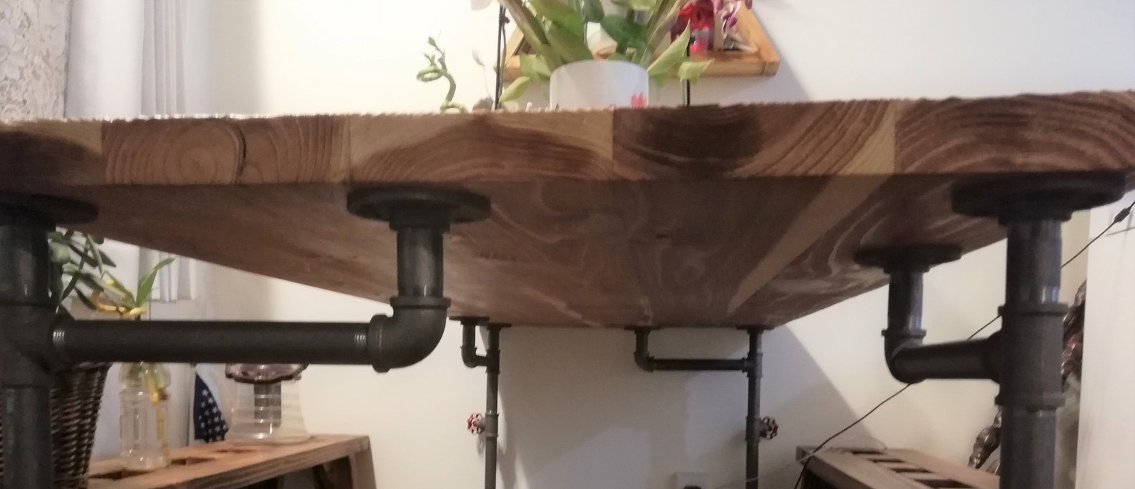 4 Brackets to Stabilize the Table Table Legsblack Pipe Etsy