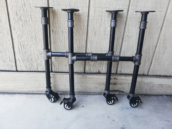 Legs With Wheels and 4 Brakes rustic Table Legs With Wheels and