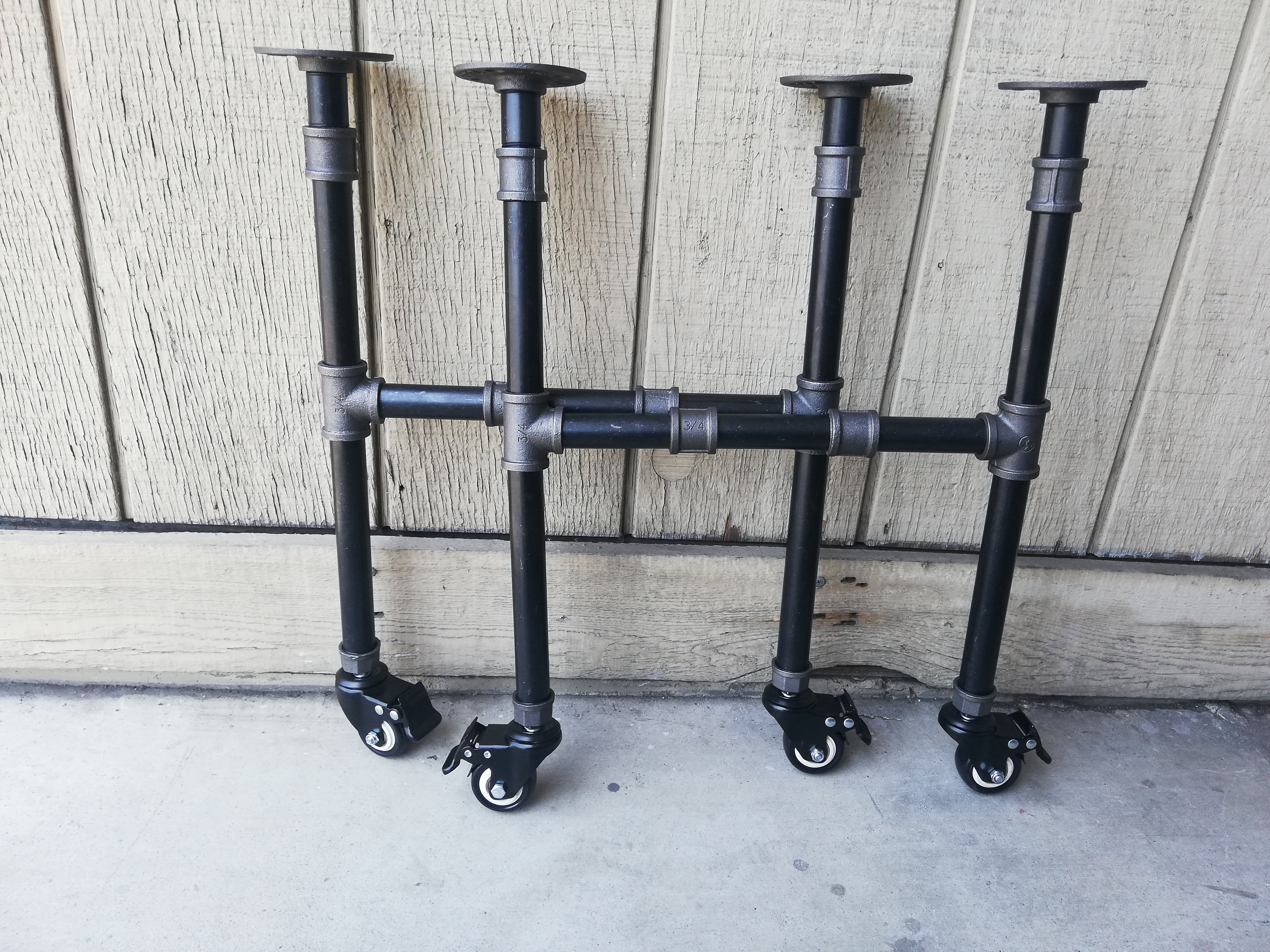 Table Legs With Wheels 2 and 4 Locking Mechanisms coffee Table Legs industrial Dining Table Legs black Pipe Legs With Wheels and 4 Brakes Etsy