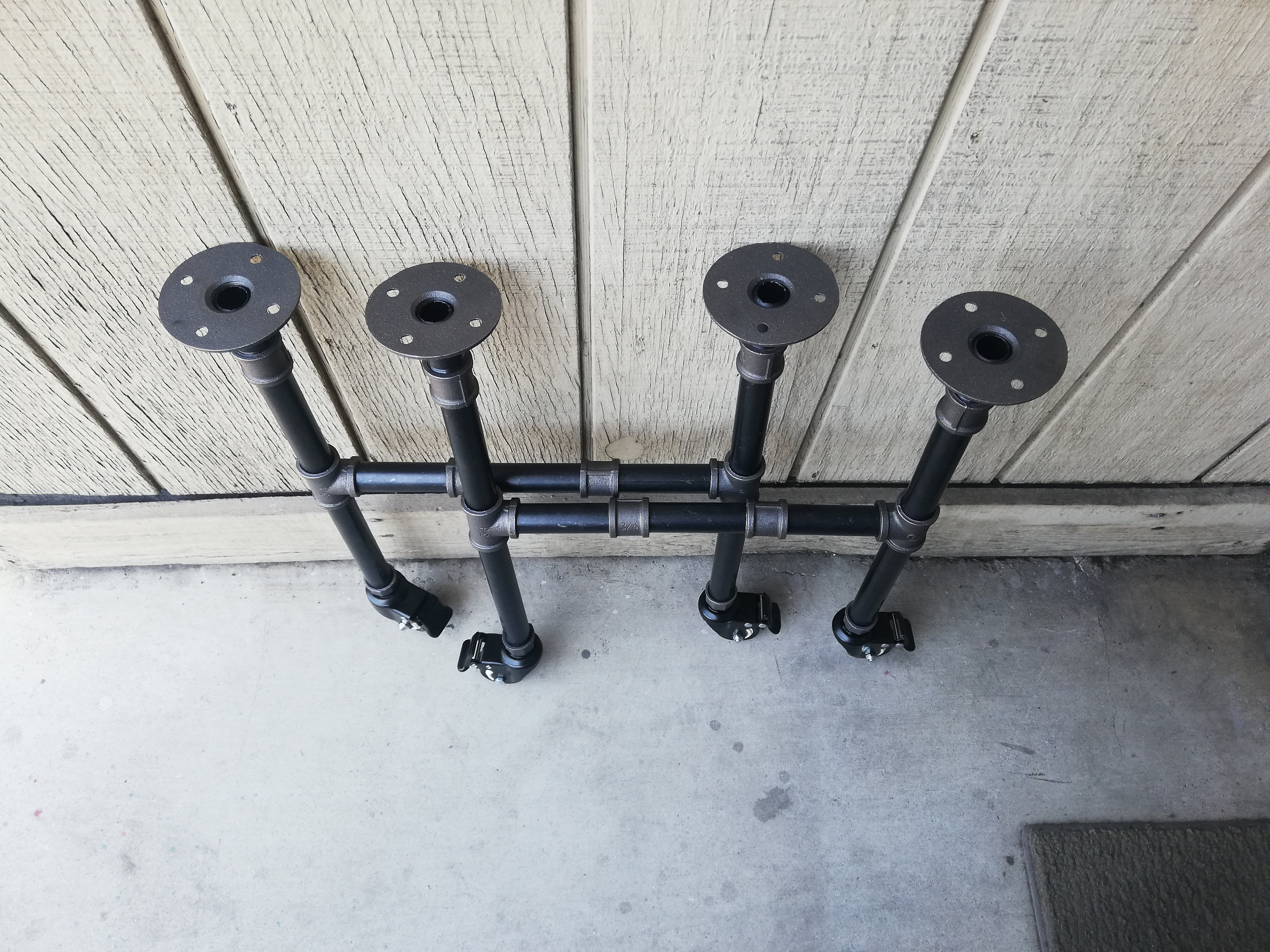 Dining Table Legs With Wheels and 4 Brakesrustic Table Legs Etsy