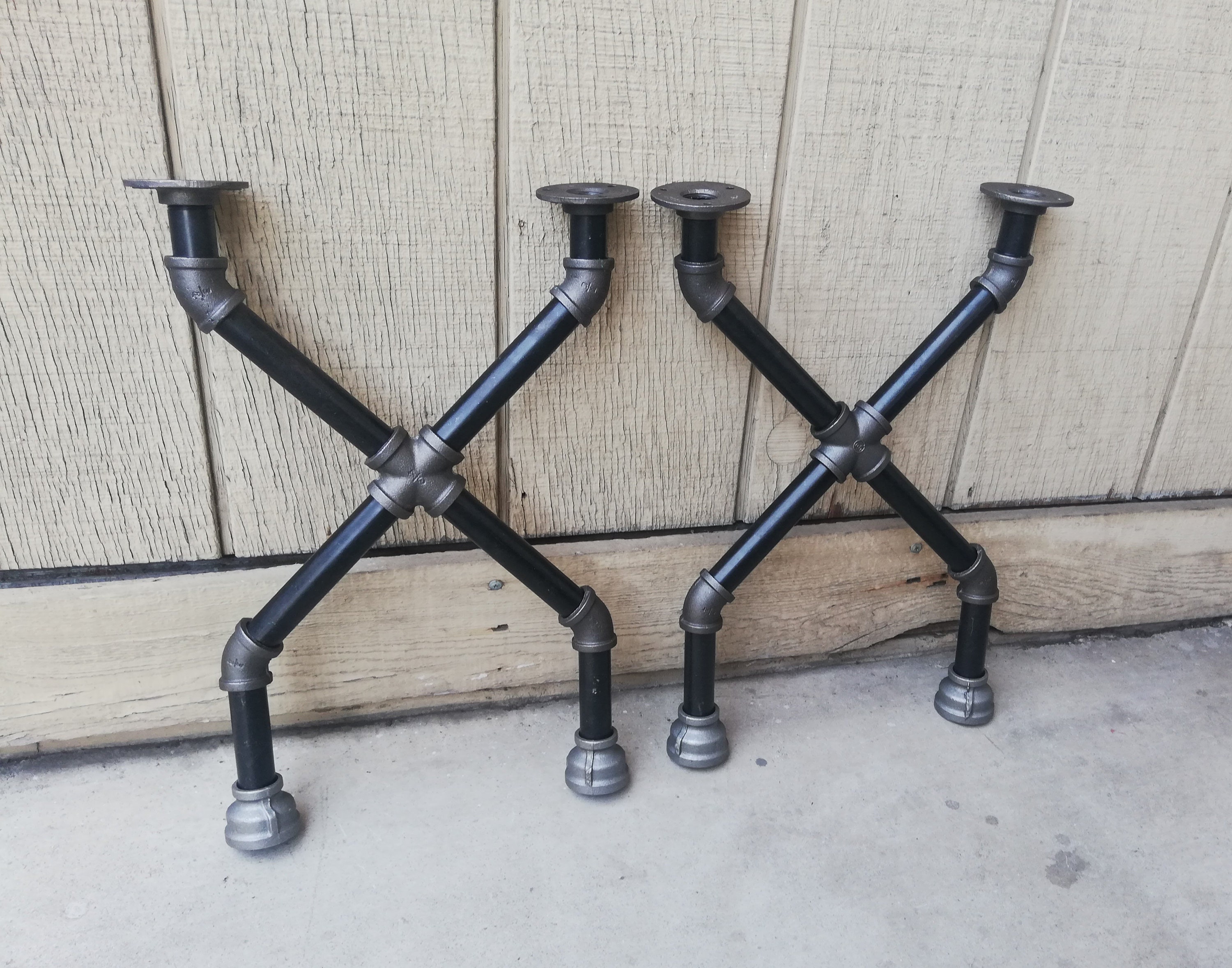 X Pipe Table Legs Rustic Design Industrial Pipe Legs Etsy