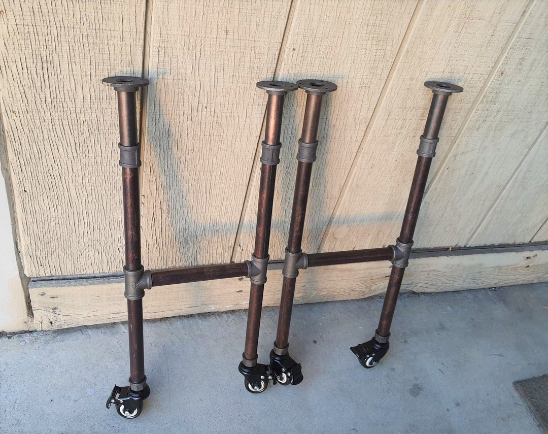 Vintage Table Legs With Wheels and 4 Brakesvintage Dinning Etsy