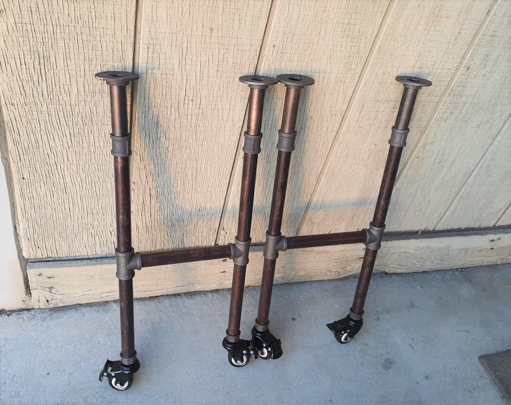Vintage Table Legs With Wheels and 4 Brakesvintage Dinning Etsy