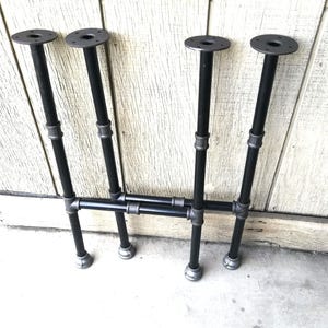 Steel rustic table legs, Iron pipe table legs,Coffee  table legs,Black rustic pipe legs for custom vintage tables and furniture decorations