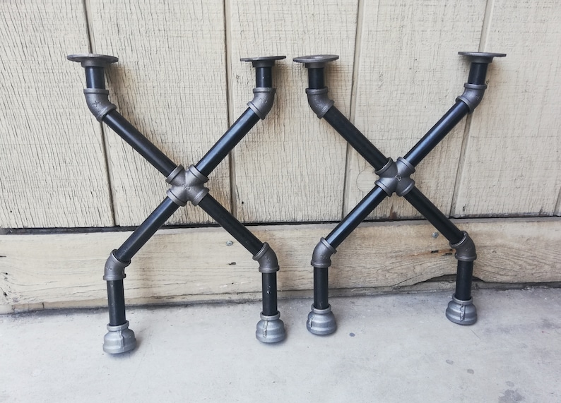 X Pipe Table Legs Rustic Design Industrial Pipe Legs Etsy