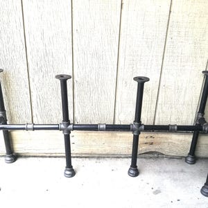 Table table legs with Crossbar and 2 Support Leg in the middle,Rustic pipe legs,Industrial  black pipe legs,Metal table legs,Steel legs