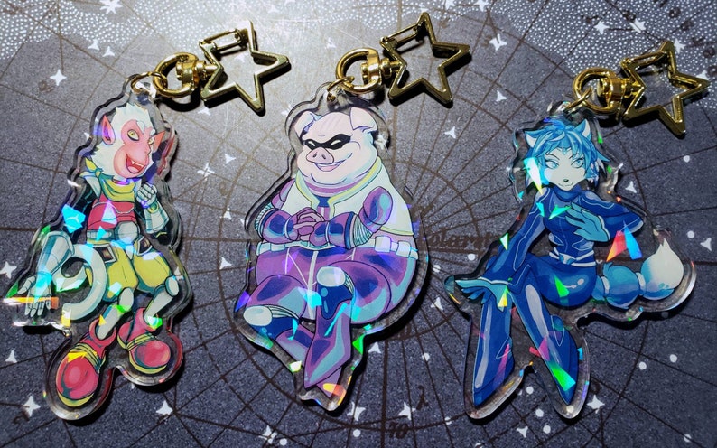 Star Wolf holo acrylic charms