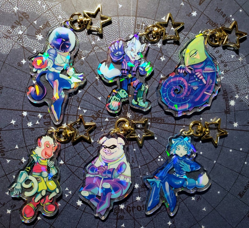 Star Wolf holo acrylic charms