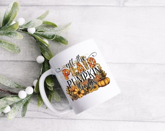 Hello fall mug - pumpkin - leaves