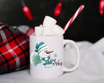 Warm Wishes Snowman Winter snowflake Mug