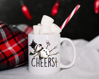 Tipsy Snowman Winter Christmas Mug