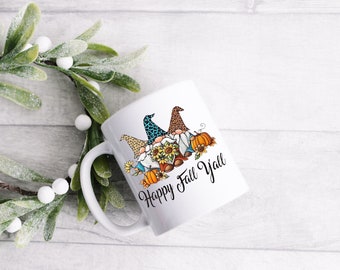 Pumpkin Fall Gnome Coffee Mug- Gnome Lover Mug- Pumpkin Lover Mug