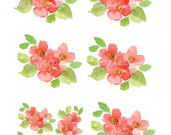 Watercolor Floral Arrangement PNG, Wind Poppy Flower Painting PNG, Digital Download, Flower PNG