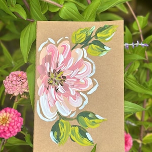 Hand Painted  Journal, Hand Painted Cover Journal, Floral Painting, Original Painting, Custom Painted Notebook