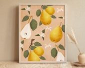 Pear Botanical Art Print: Kitchen & Dining Room Decor
