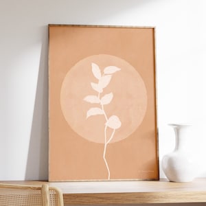 Minimalist Wall Art, Art for Bedroom and Living Room, Botanical Print, Modern Home Decor Art, Neutral Toned Poster