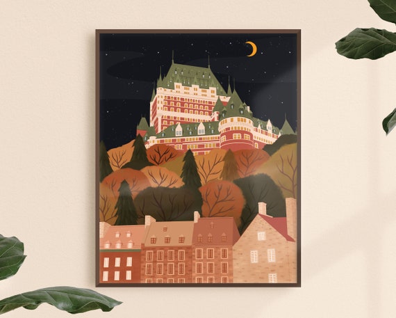 Chateau Frontenac Art Print: Quebec City Fall Illustration