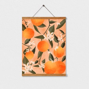 Citrus Botanical Print, Framed Citrus Art, Lemon Print, Wall Art, Fruit Print, Orange Botanical Illustration, Plant Print, Poster Hanger With Hanger