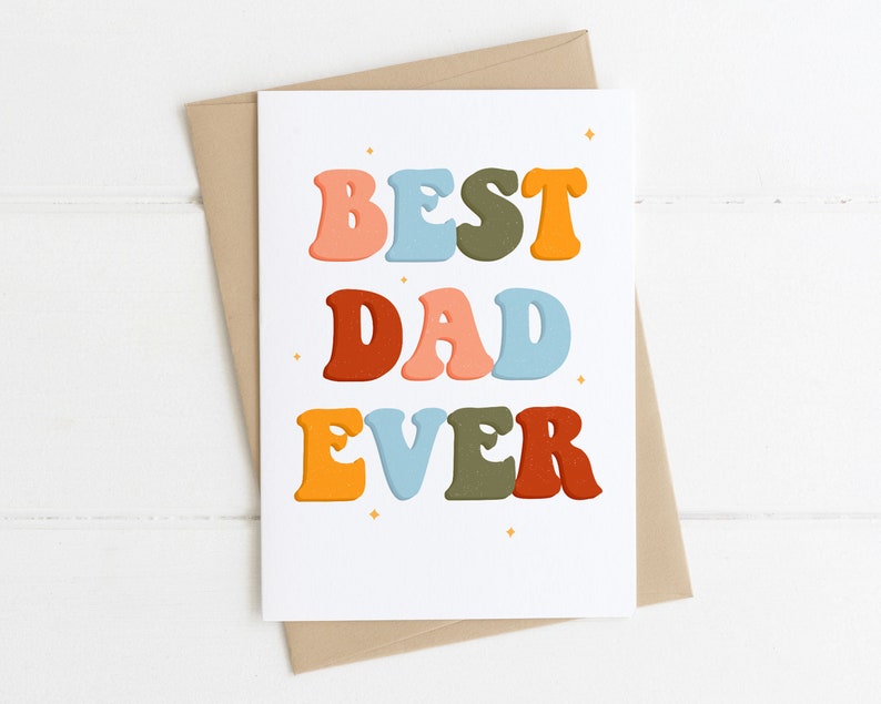 Happy Father's Day Card, Best Dad Card, Card For Dad, Unique Funny Father's Day Card, Father's Day Gift From Daughter, From Son, From Wife image 2