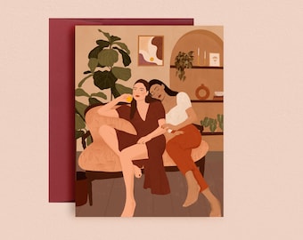 Carte de La Saint-Valentin lesbienne, Carte de Saint-Valentin gay, Carte LGBT, Cadeau de Saint-Valentin pour lesbienne