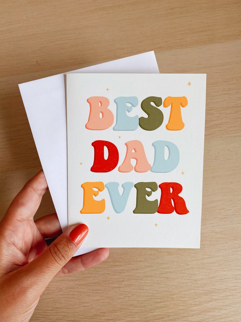 Happy Father's Day Card, Best Dad Card, Card For Dad, Unique Funny Father's Day Card, Father's Day Gift From Daughter, From Son, From Wife image 1