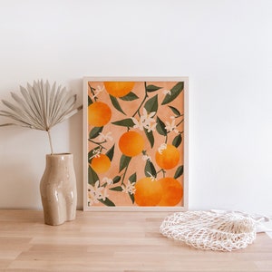 Citrus Botanical Print, Framed Citrus Art, Lemon Print, Wall Art, Fruit Print, Orange Botanical Illustration, Plant Print, Poster Hanger image 4