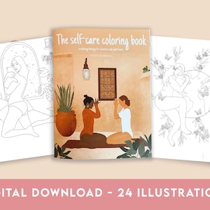 Coloring Book for Self Care, Adult Coloring Book, Boho Coloring Book, Feminist Coloring Pages, Mental Health Activity, Teen, Kids, PRINTABLE