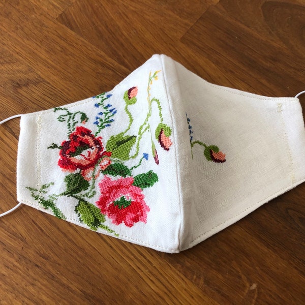 Ladies Vintage Embroidery Face Mask